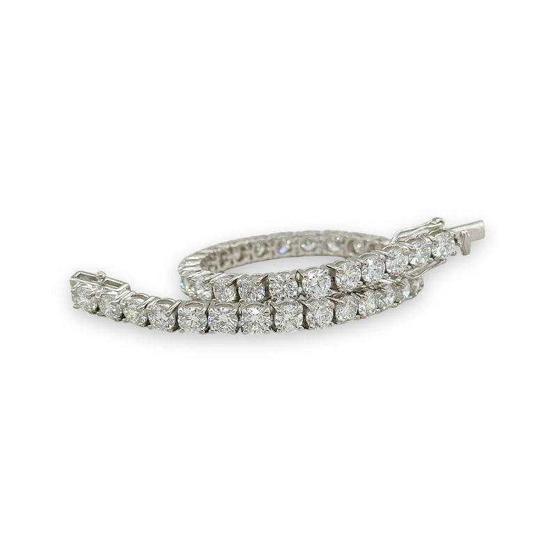 14K W Gold 12.17ctw E - F/VS1 Lab - Created Diamond Tennis Bracelet - Walter Bauman Jewelers