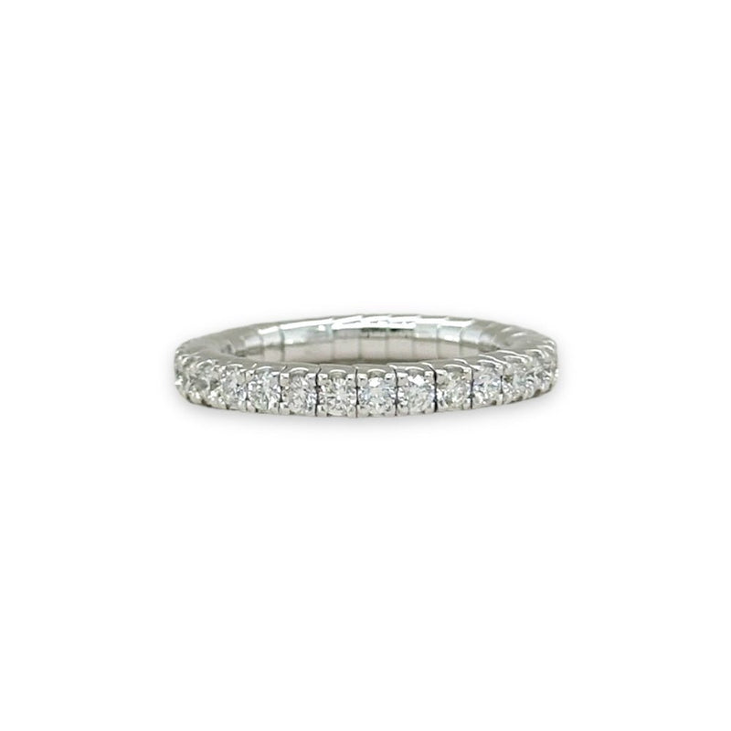 14K W Gold 1.25ctw I/SI2 Flexible Diamond Eternity Ring 3.5grms - Walter Bauman Jewelers