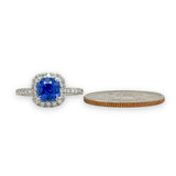14K W Gold 1.46ctw Sapphire and 0.45ctw Diamond Ring GIA 6237112833 - Walter Bauman Jewelers