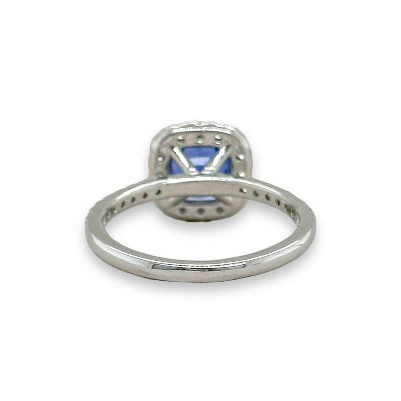 14K W Gold 1.46ctw Sapphire and 0.45ctw Diamond Ring GIA 6237112833 - Walter Bauman Jewelers