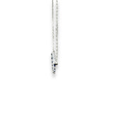 14K W Gold 16" 0.28ctw Diamond and 0.40ctw Sapphire Curved Bar Necklace - Walter Bauman Jewelers