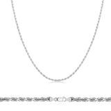 14K W Gold 16" 1.3MM Dia Cut Rope Chain 010 - Walter Bauman Jewelers