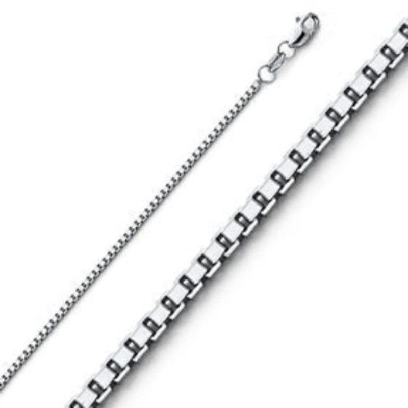 14K W Gold 16" 1mm Box Chain - Walter Bauman Jewelers