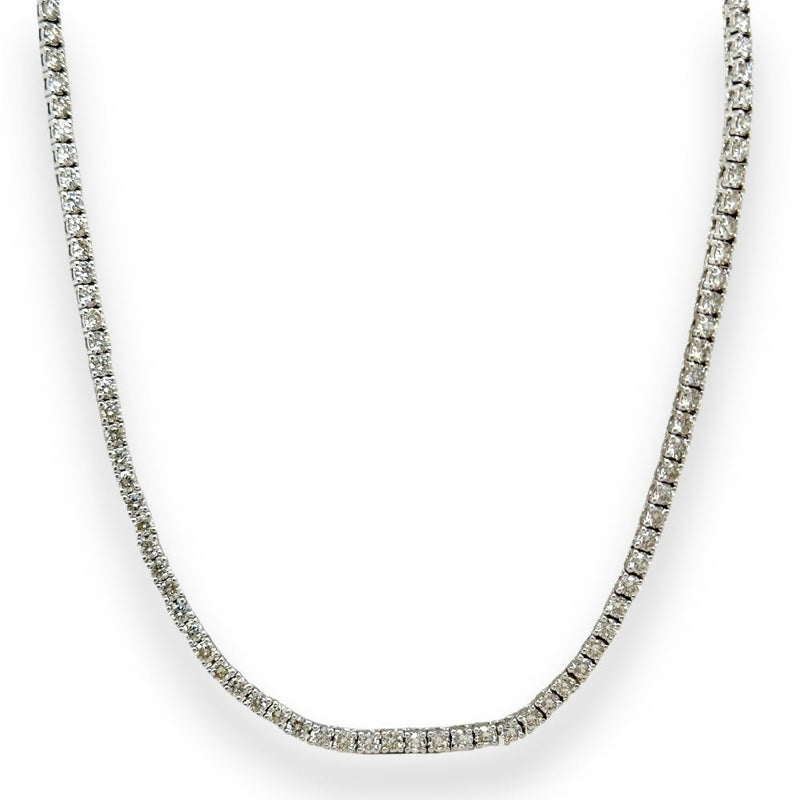14K W Gold 16" 5.50ctw I/SI2 Diamond Tennis Necklace - Walter Bauman Jewelers