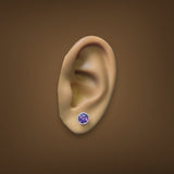 14K W Gold 1.64ctw 6.5mm Bezel Set Round Amethyst Earrings - Walter Bauman Jewelers