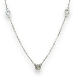 14K W Gold 17" 1.00ctw E/VS1 3 Lab Created Diamond Necklace - Walter Bauman Jewelers
