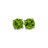 14K W Gold 1.85ctw 6mm Round Peridot Stud Earrings - Walter Bauman Jewelers