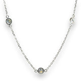 14K W Gold 19" 1.20ctw E/VS1 5 Lab Created Diamond Necklace - Walter Bauman Jewelers