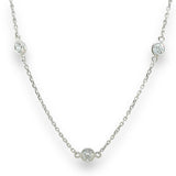 14K W Gold 19" 1.20ctw E/VS1 5 Lab Created Diamond Necklace - Walter Bauman Jewelers