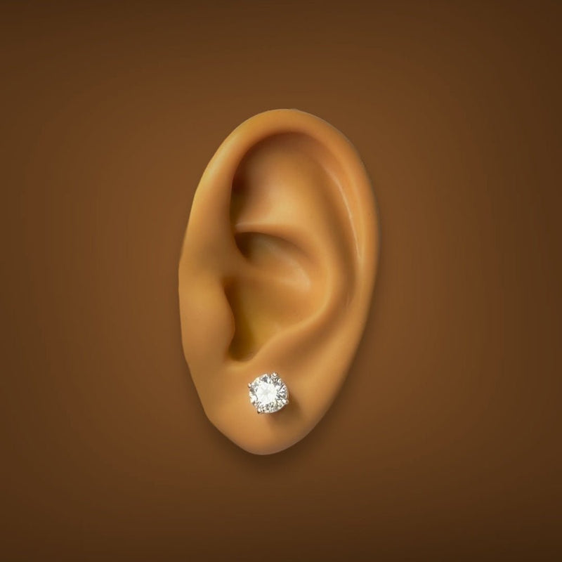 14K W Gold 2.00ctw E/VS1 Lab-Created Diamond Stud Earrings - Walter Bauman Jewelers