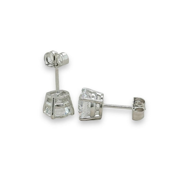 14K W Gold 2.00ctw E/VS1 Lab-Created Diamond Stud Earrings - Walter Bauman Jewelers