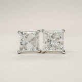 14K W Gold 2.06ctw E - F/VS1 Lab - Created Princess cut Diamond Earrings - Walter Bauman Jewelers