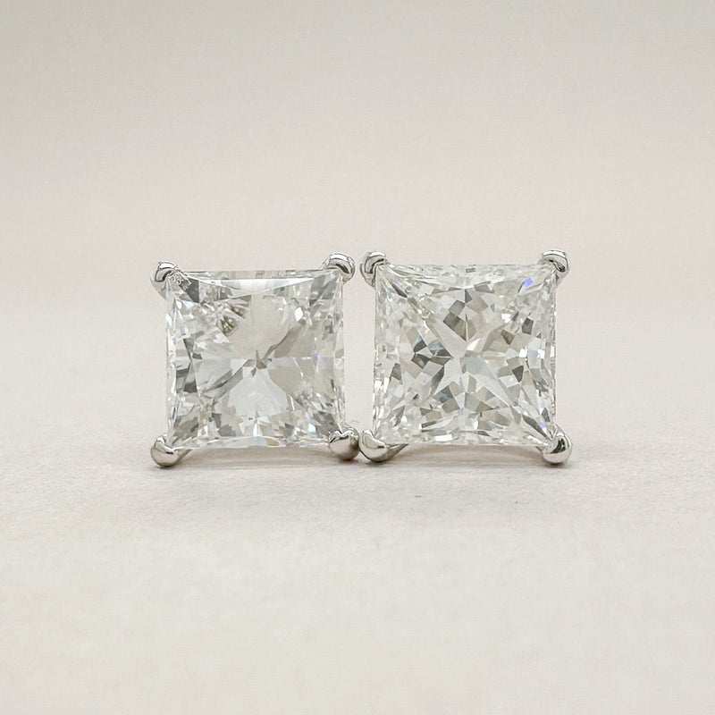 14K W Gold 2.06ctw E - F/VS1 Lab - Created Princess cut Diamond Earrings - Walter Bauman Jewelers