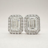 14K W Gold 2.45ctw F - G/VS1 Lab - Created Diamond Halo Earrings - Walter Bauman Jewelers