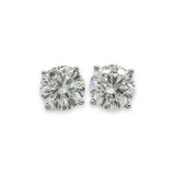 14K W Gold 2.45ctw F/SI1 Lab-Created Diamond Stud Earrings with Screw Backs - Walter Bauman Jewelers