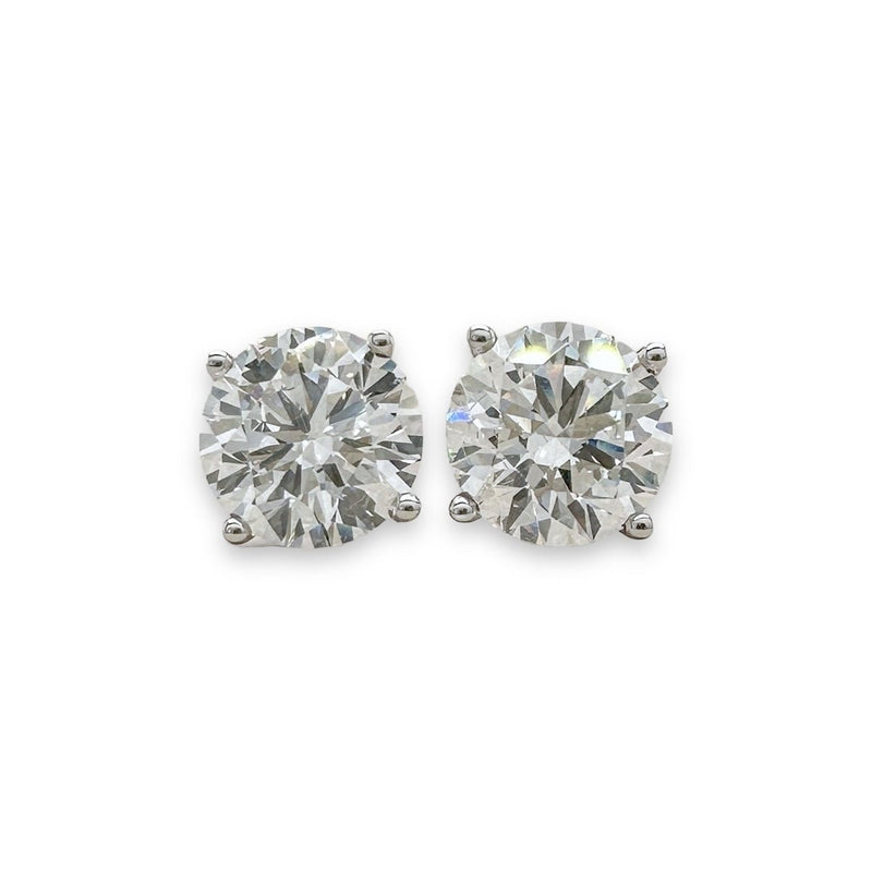 14K W Gold 2.45ctw F/SI1 Lab-Created Diamond Stud Earrings with Screw Backs - Walter Bauman Jewelers