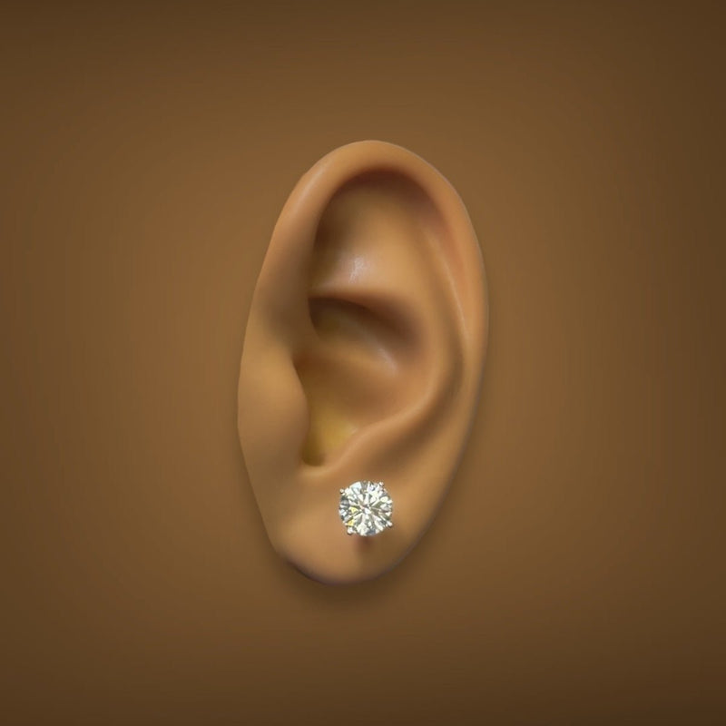 14K W Gold 2.45ctw F/SI1 Lab-Created Diamond Stud Earrings with Screw Backs - Walter Bauman Jewelers