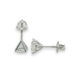 14K W Gold 2.45ctw F/SI1 Lab-Created Diamond Stud Earrings with Screw Backs - Walter Bauman Jewelers