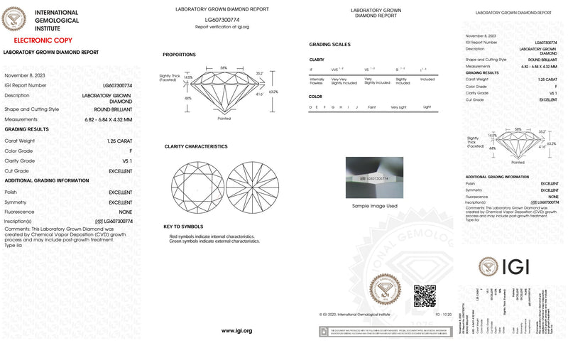 14K W Gold 2.50ctw F/VSI Lab Created Diamond Stud Earrings IGI Certified - Walter Bauman Jewelers