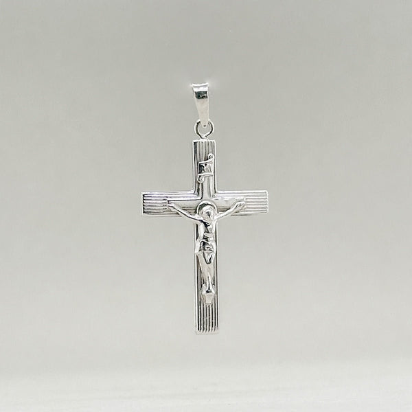 14K W Gold 27mm INRI Crucifix Pendant - Walter Bauman Jewelers