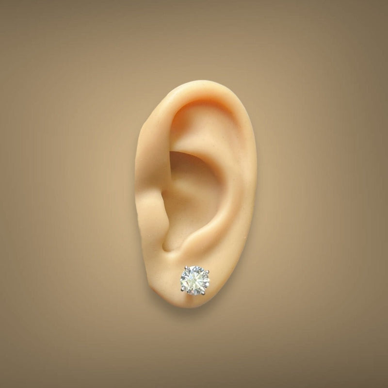 14K W Gold 2.80ctw G/VS1 Lab-Created Diamond Stud Earrings with Screw Backs - Walter Bauman Jewelers