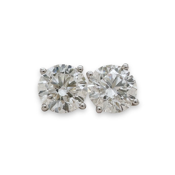 14K W Gold 2.80ctw G/VS1 Lab-Created Diamond Stud Earrings with Screw Backs - Walter Bauman Jewelers