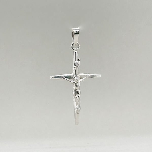 14K W Gold 28mm INRI Crucifix Pendant - Walter Bauman Jewelers