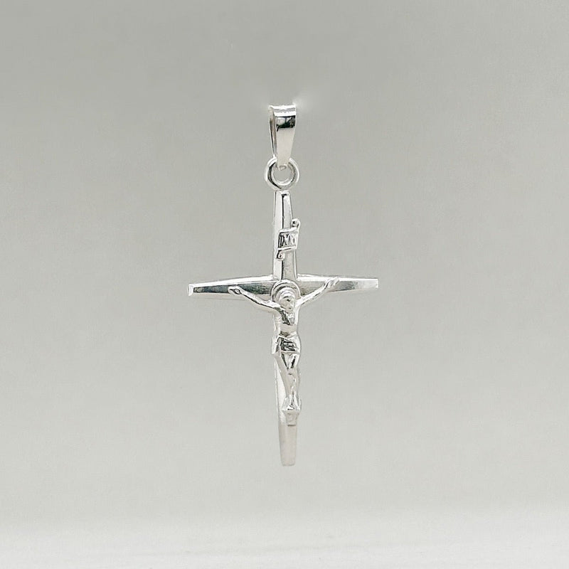 14K W Gold 28mm INRI Crucifix Pendant - Walter Bauman Jewelers