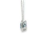 14K W Gold 3.10ct 8x10mm Emerald Cut London Blue Topaz Pendant - Walter Bauman Jewelers