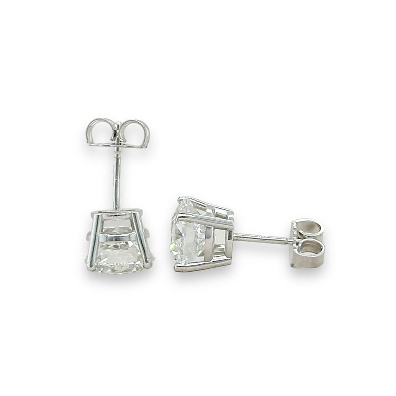 14K W Gold 3.67ctw E/VVS2 Lab - Created Diamond Earrings IGI - Walter Bauman Jewelers