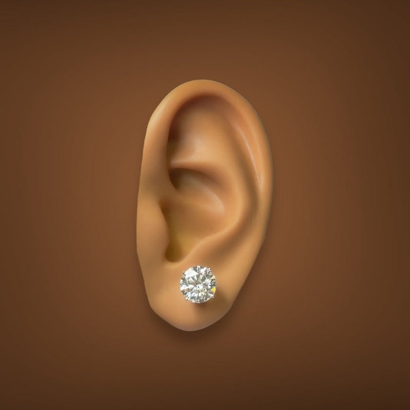 14K W Gold 4.10ctw F/VSI Lab Created Diamond Stud Earrings IGI Certified - Walter Bauman Jewelers