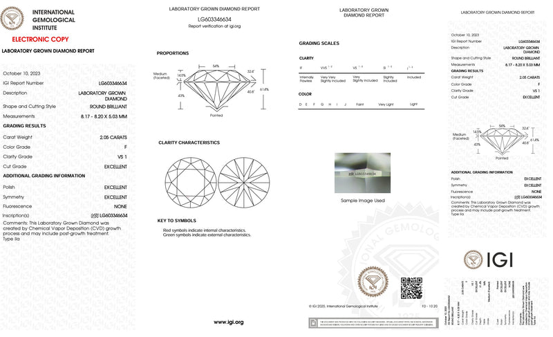 14K W Gold 4.10ctw F/VSI Lab Created Diamond Stud Earrings IGI Certified - Walter Bauman Jewelers