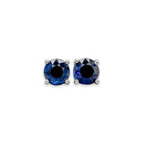 14K W Gold 4mm 0.72ctw Sapphire Stud Earrings - Walter Bauman Jewelers