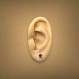 14K W Gold 4mm 0.72ctw Sapphire Stud Earrings - Walter Bauman Jewelers