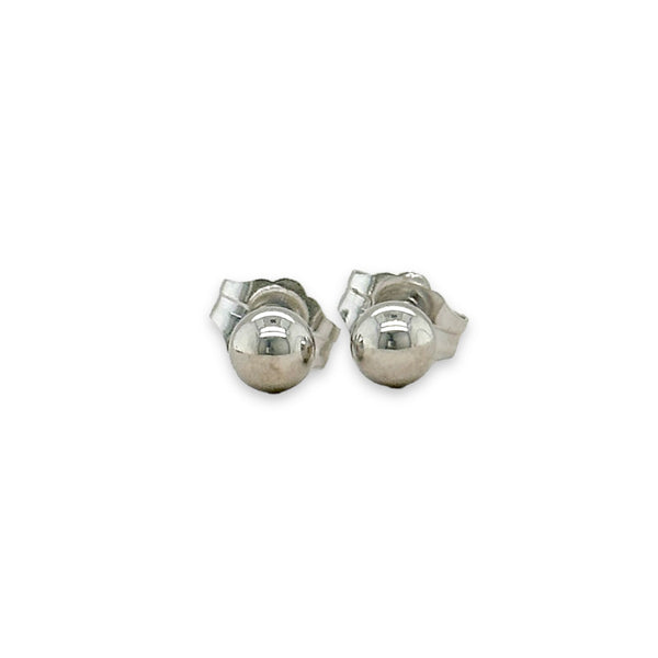 14K W Gold 4mm Ball Earrings - Walter Bauman Jewelers