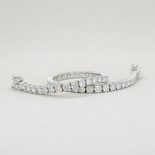 14K W Gold 6.72ctw D - E/VVS2 Lab - Created Diamond Tennis Bracelet - Walter Bauman Jewelers