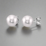 14K W Gold 6x6.5mm Cultured Akoya Pearl Stud Earrings - Walter Bauman Jewelers