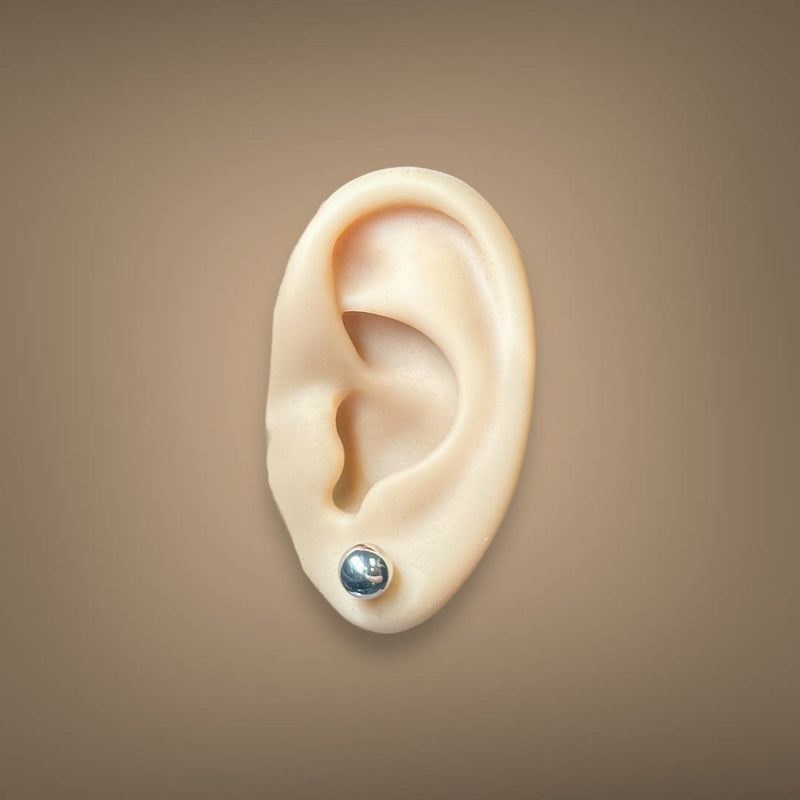 14K W Gold 7mm Ball Earrings - Walter Bauman Jewelers