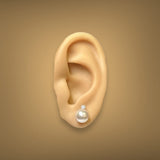 14K W Gold 8 - 8.50mm Cultured Akoya Pearl 0.10ctw Diamond Stud Earrings - Walter Bauman Jewelers