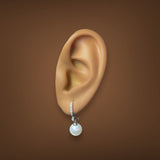 14K W Gold 8-9mm FWP Pearl and 0.10ctw Diamond Earrings - Walter Bauman Jewelers