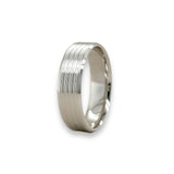 14K W Gold Brushed Finish Wedding Band - Walter Bauman Jewelers