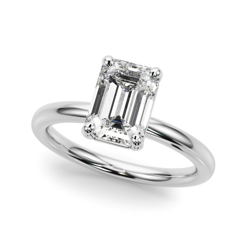 14K W Gold Emerald Cut Mounting 4.1 - Walter Bauman Jewelers