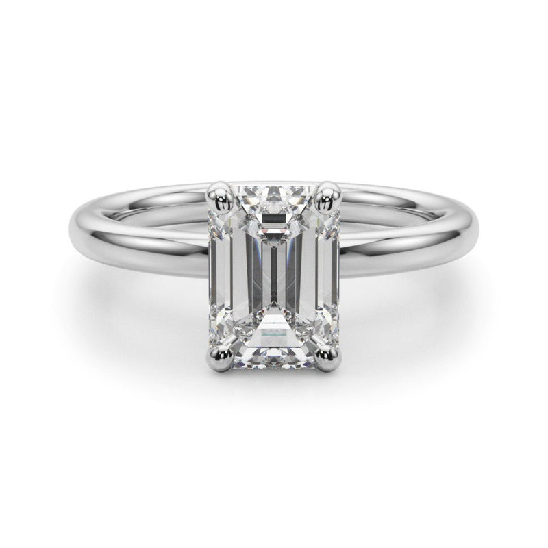 14K W Gold Emerald Cut Mounting 4.1 - Walter Bauman Jewelers