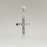 14K W Gold Floral Engraved Cross Pendant - Walter Bauman Jewelers