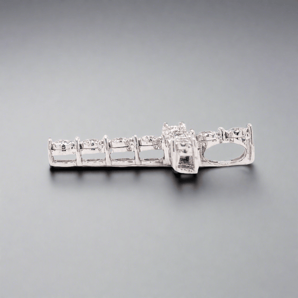 14K W Gold J/SI1 0.25cttw Diamond Cross 20mm - Walter Bauman Jewelers