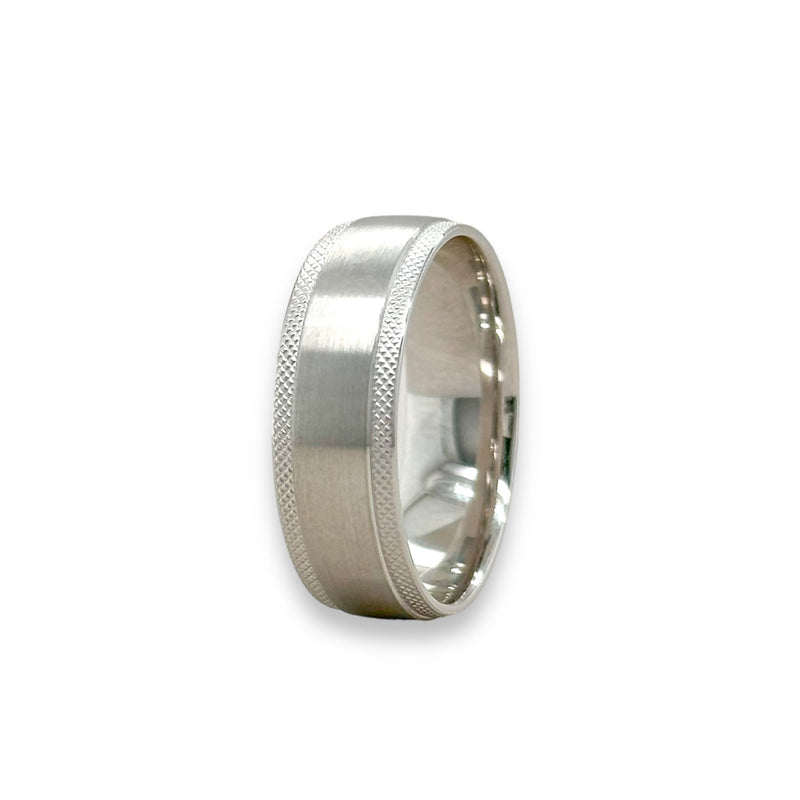 14K W Gold Milgrain Edge Wedding Band - Walter Bauman Jewelers