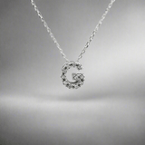 14K W Gold small 0.02ctw H/I1 - SI2 diamond initial 'G' pendant - Walter Bauman Jewelers