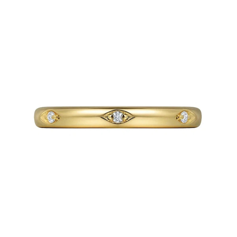 14K Y Gold 0.02ctw G/SI2 Diamond Ring with 3 Diamonds - Walter Bauman Jewelers