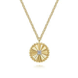 14K Y Gold 0.03ctw Round Diamond Pendant - Walter Bauman Jewelers