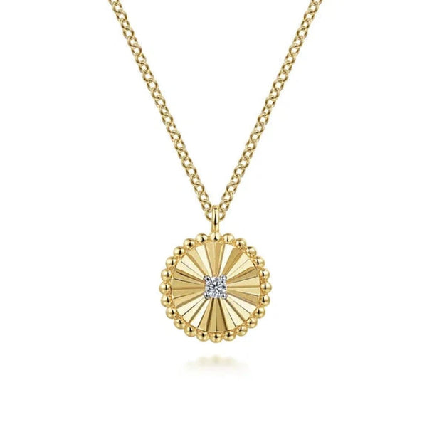 14K Y Gold 0.03ctw Round Diamond Pendant - Walter Bauman Jewelers